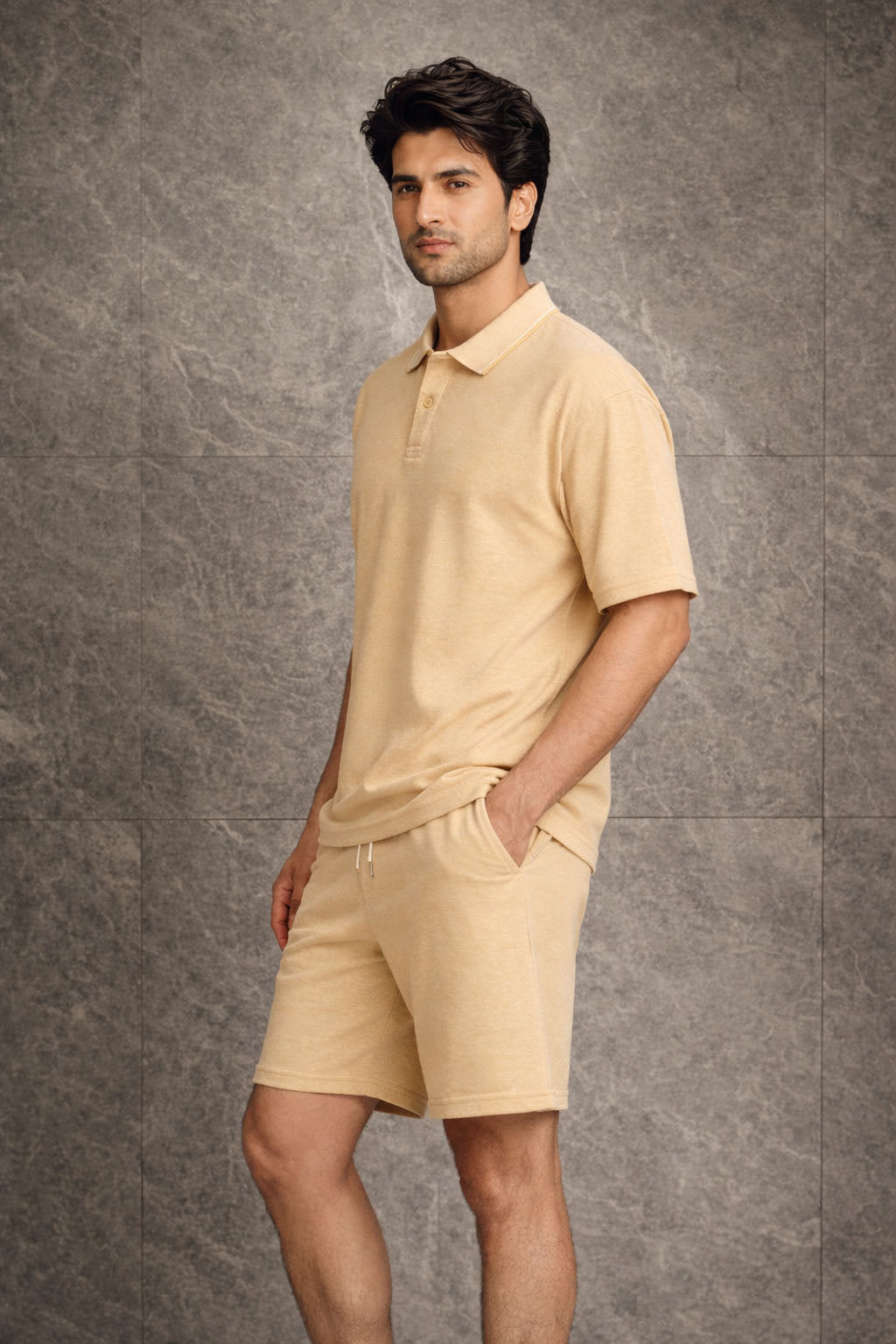 Zwuri Men | Mango Bite Oversized Polo Cord Set