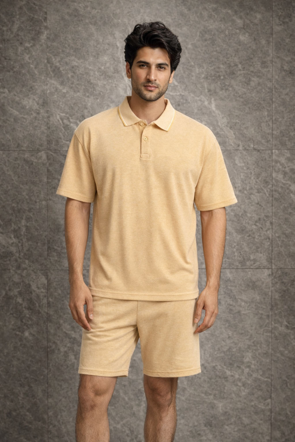 Zwuri Men | Mango Bite Oversized Polo Cord Set