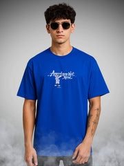 🛹 Apocalypse Not Now Drift Blue Oversized Graffiti T-Shirt for Men by Zwuri