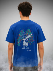 🛹 Apocalypse Not Now Drift Blue Oversized Graffiti T-Shirt for Men by Zwuri