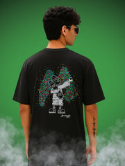 🛹 Apocalypse Not Now Zen Black Oversized Graffiti T-Shirt for Men by Zwuri