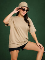 Zwuri Women | Solids - Caramel Kiss Oversized T-Shirt