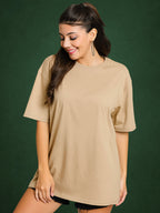 Zwuri Women | Solids - Caramel Kiss Oversized T-Shirt
