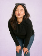 Zwuri Women | Solids - Pitch Black Oversized Hoodie