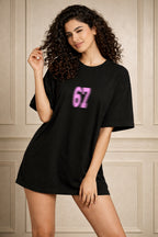 Zwuri Women | 67 - Pitch Black Oversized T-Shirt