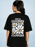 Zwuri Women | Blooming - Pitch Black Oversized T-Shirt