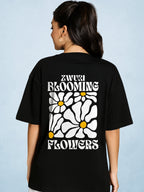 Zwuri Women | Blooming - Pitch Black Oversized T-Shirt
