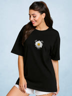 Zwuri Women | Blooming - Pitch Black Oversized T-Shirt