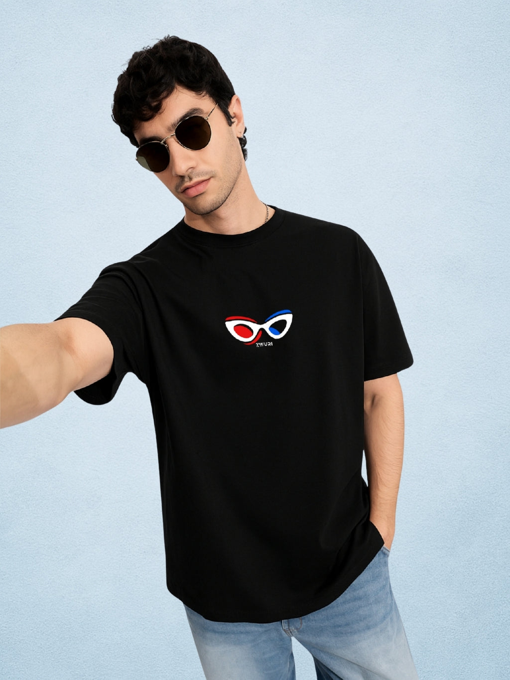 Dreamy Delulu, Zen Black Oversized T-Shirt For Men by Zwuri