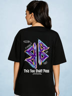 Zwuri Women | Good Luck - Pitch Black Oversized T-Shirt