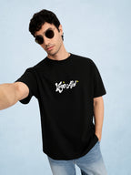 Zwuri Men | Manifest - Pitch Black Oversized T-Shirt