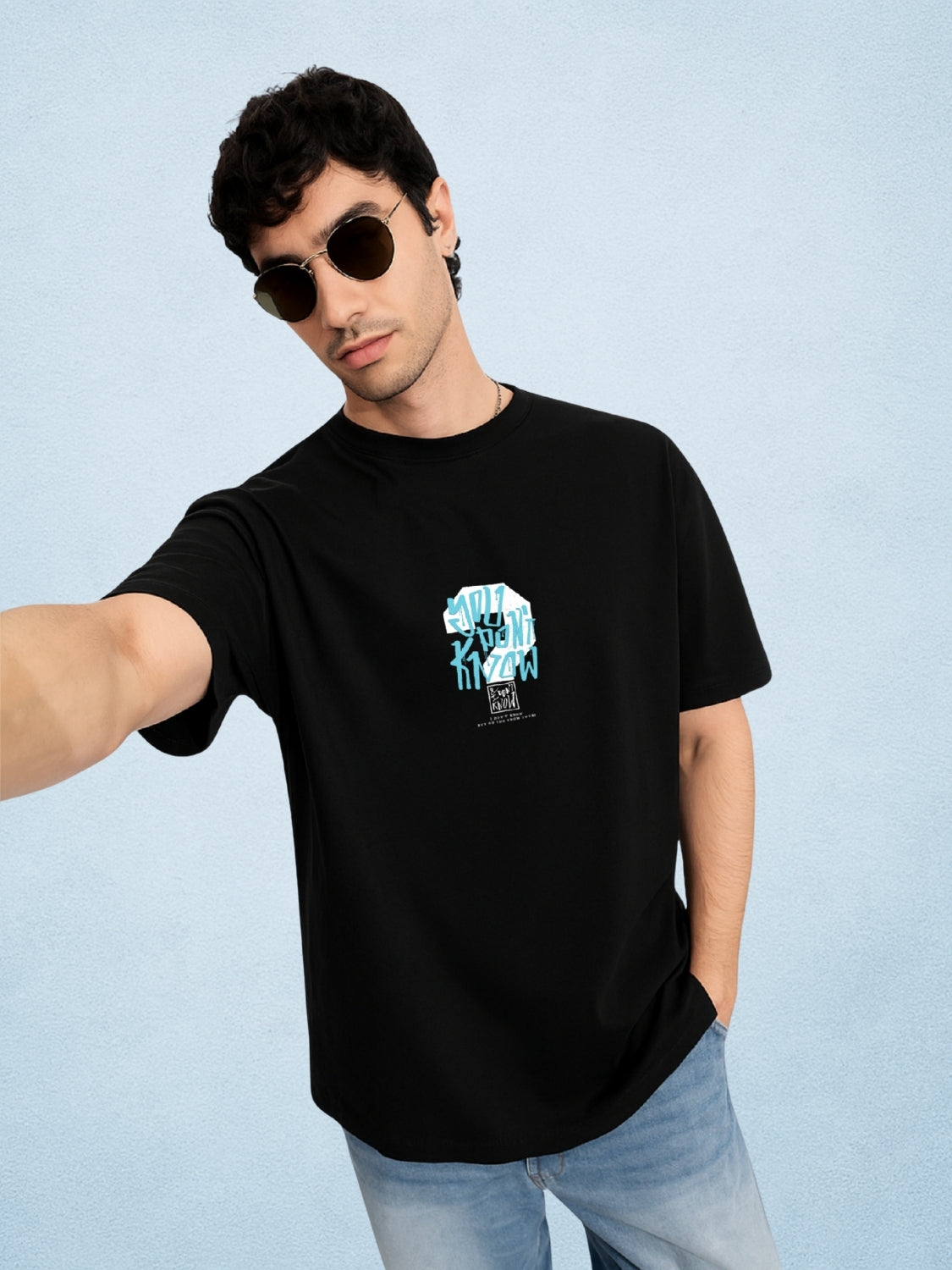 You Don’t Know? Zen Black Oversized T-Shirt for Men by Zwuri