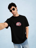 Zwuri Men | Brainrot - Pitch Black Oversized T-Shirt