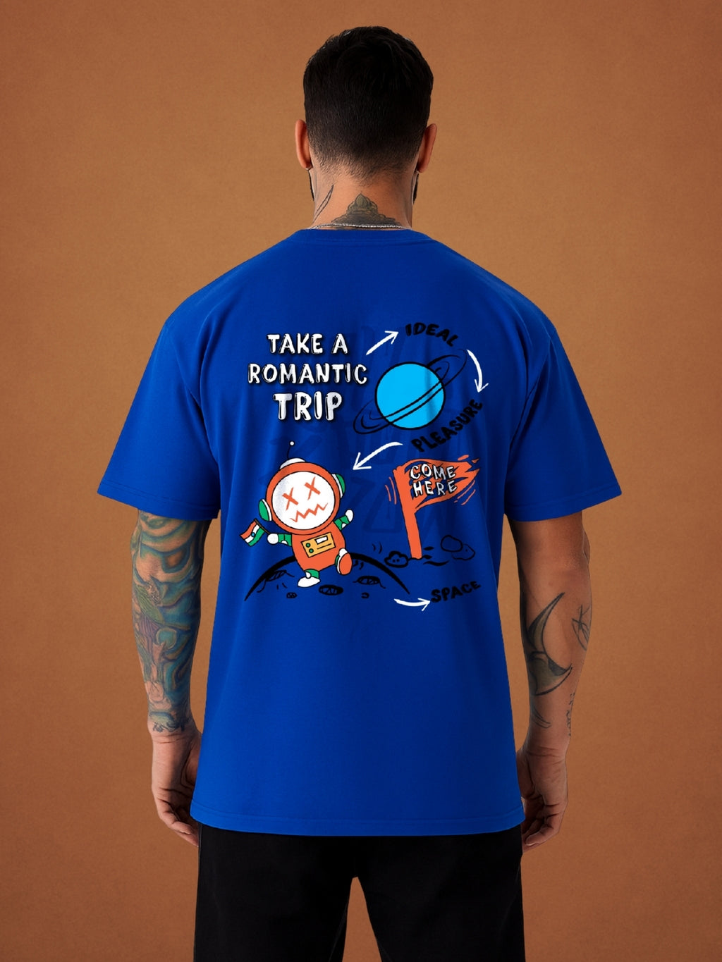 🌌 Romsteller Tee "Take a Romantic Trip" Royal Blue for Men by Zwuri