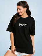 Zwuri Women | Manifest - Pitch Black Oversized T-Shirt