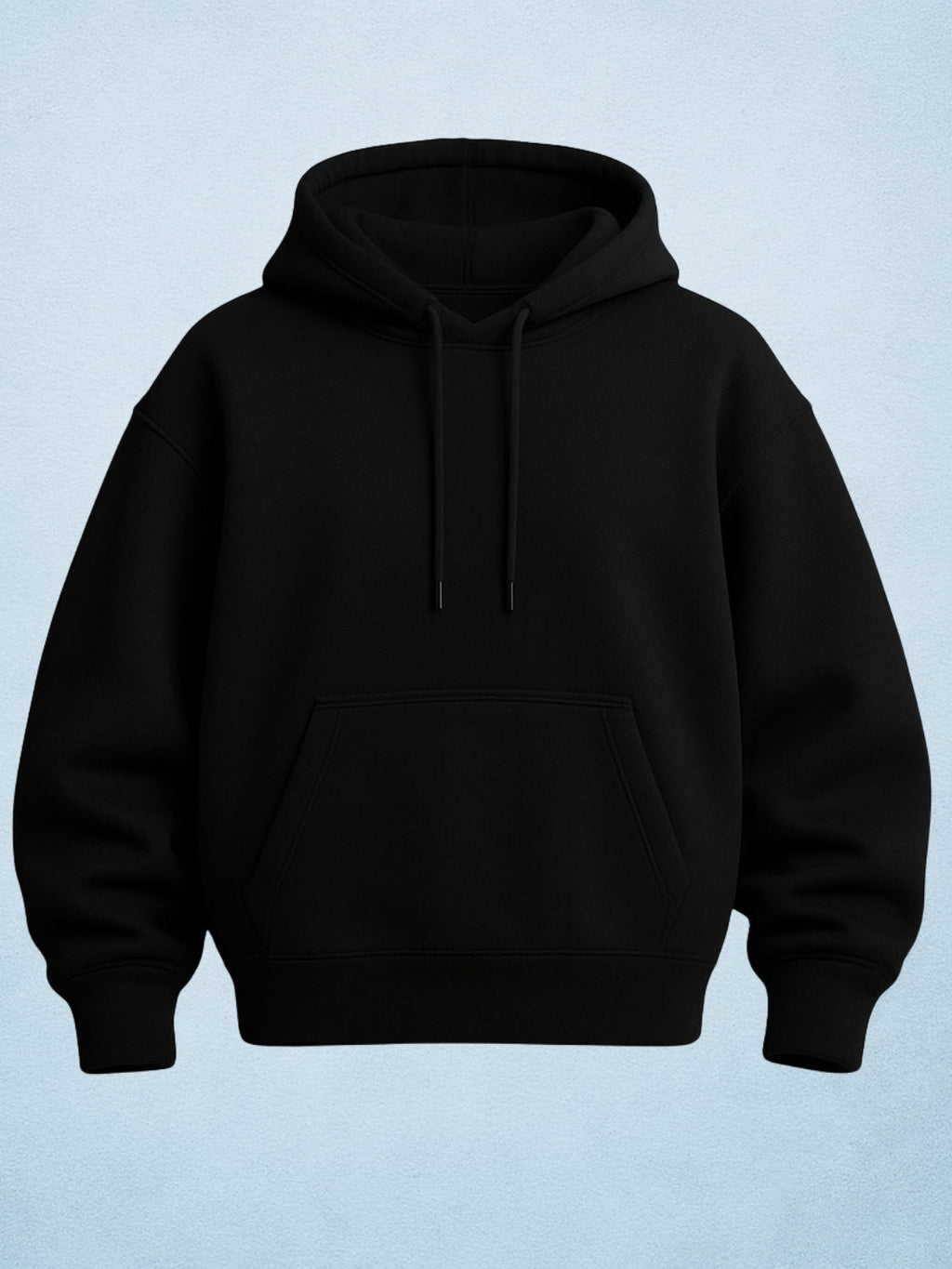 Zwuri Men | Solids - Pitch Black Oversized Hoodie