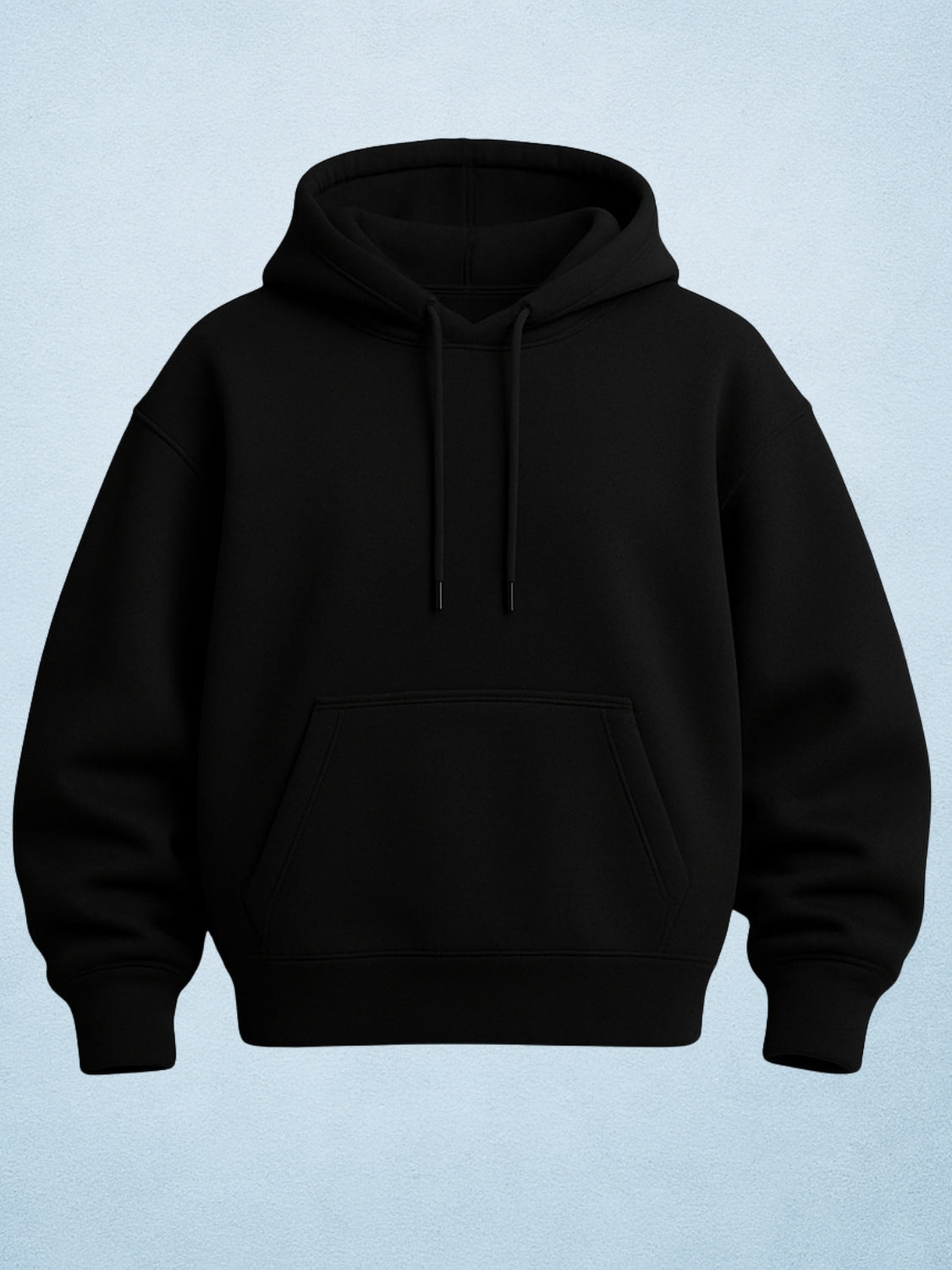 Zwuri Men | Solids - Pitch Black Oversized Hoodie