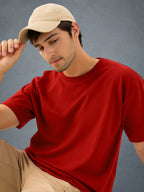 Zwuri Men | Solids - Cherry Bomb Oversized T-Shirt