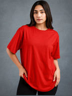 Zwuri Women | Solids - Cherry Bomb Oversized T-Shirt