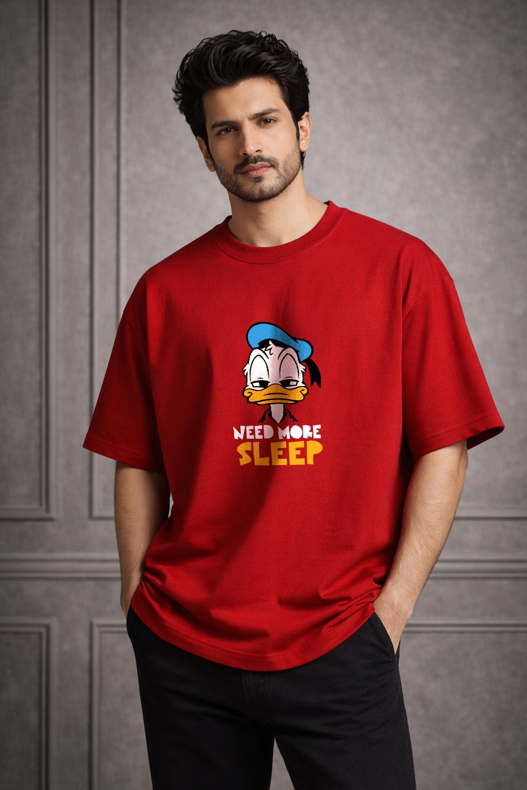 Zwuri Men | Need Sleep - Cherry Bomb Oversized T-Shirt