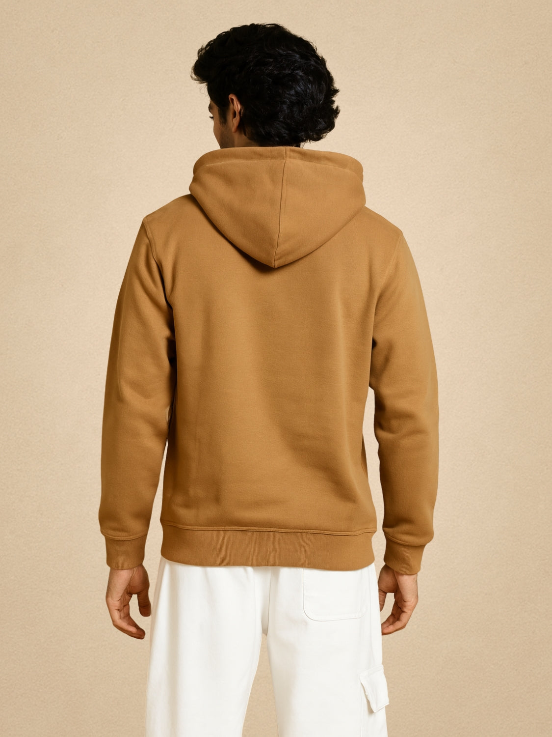 Zwuri Men | Solids - Biscoff Brown Oversized Hoodie
