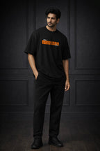 Zwuri Men | Nuclear Era  - Pitch Black Oversized T-Shirt