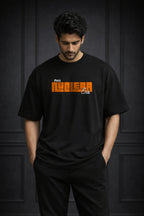 Zwuri Men | Nuclear Era  - Pitch Black Oversized T-Shirt