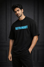 Zwuri Men | Astronaut - Pitch Black Oversized T-Shirt
