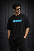 Zwuri Men | Astronaut - Pitch Black Oversized T-Shirt