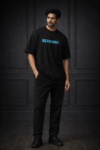 Zwuri Men | Astronaut - Pitch Black Oversized T-Shirt