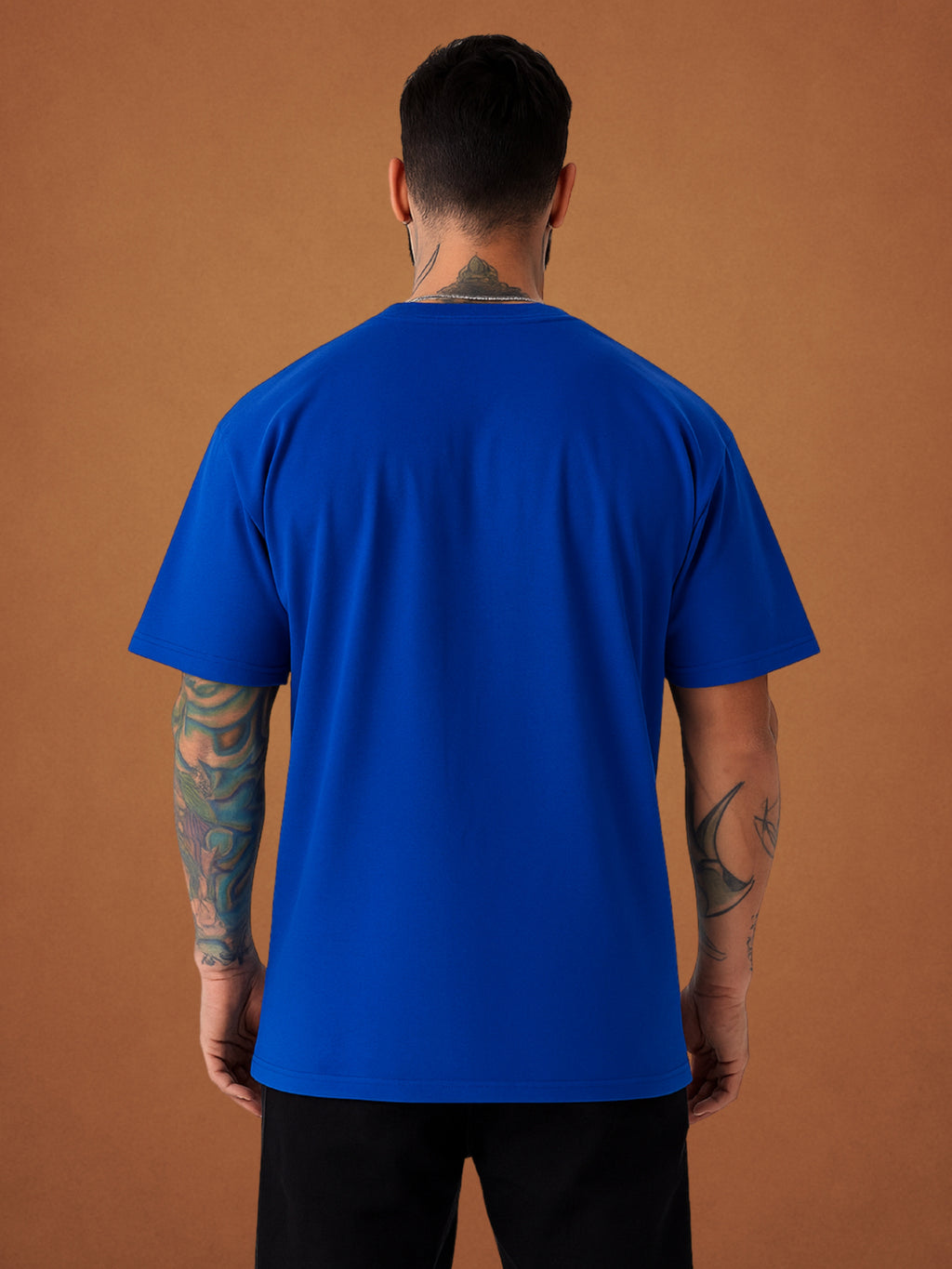 Zwuri Men’s Drift Blue Oversized T-Shirt Solids, Relaxed Fit, Minimalist Everyday Wear