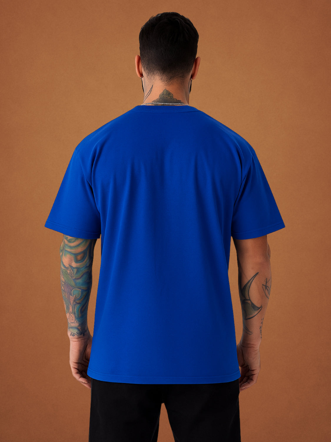 Zwuri Men’s Drift Blue Oversized T-Shirt Solids, Relaxed Fit, Minimalist Everyday Wear