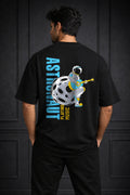 Zwuri Men | Astronaut - Pitch Black Oversized T-Shirt