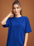 Zwuri Women | Solids - Ocean Breeze Oversized T-Shirt