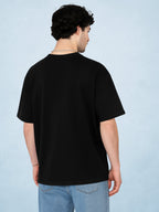 Zwuri Men | Solids - Pitch Black Oversized T-Shirt