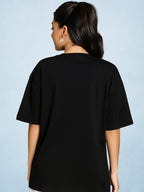 Zwuri Women | Solids - Pitch Black Oversized T-Shirt