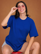 Zwuri Women | Solids - Ocean Breeze Oversized T-Shirt