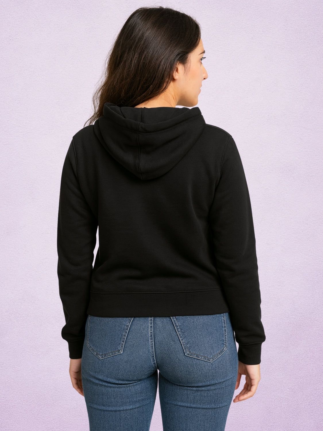 Zwuri Women | Solids - Pitch Black Oversized Hoodie