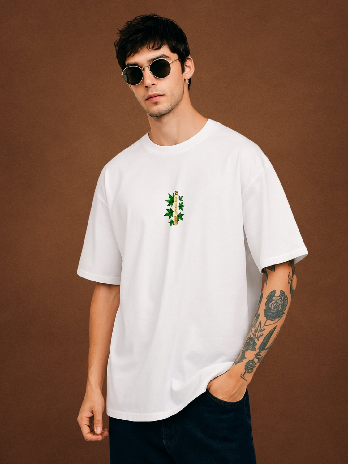 ☺️ Nirvana, Pure White Oversized T-Shirt For Men by Zwuri
