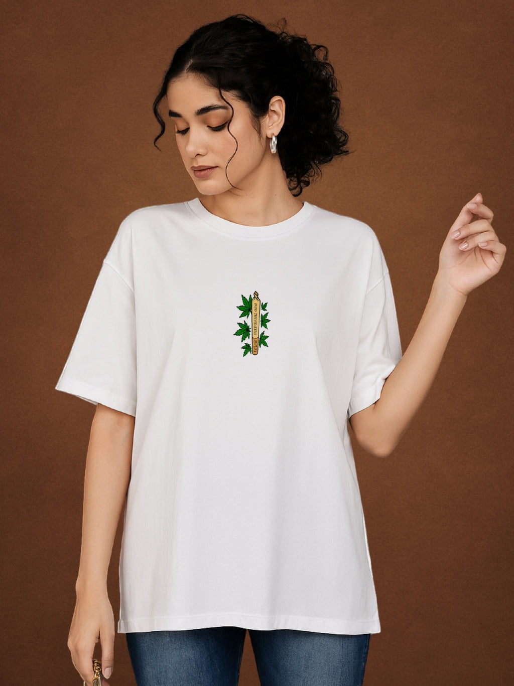 ☺️ Nirvana, Pure White Oversized T-Shirt For Women by Zwuri