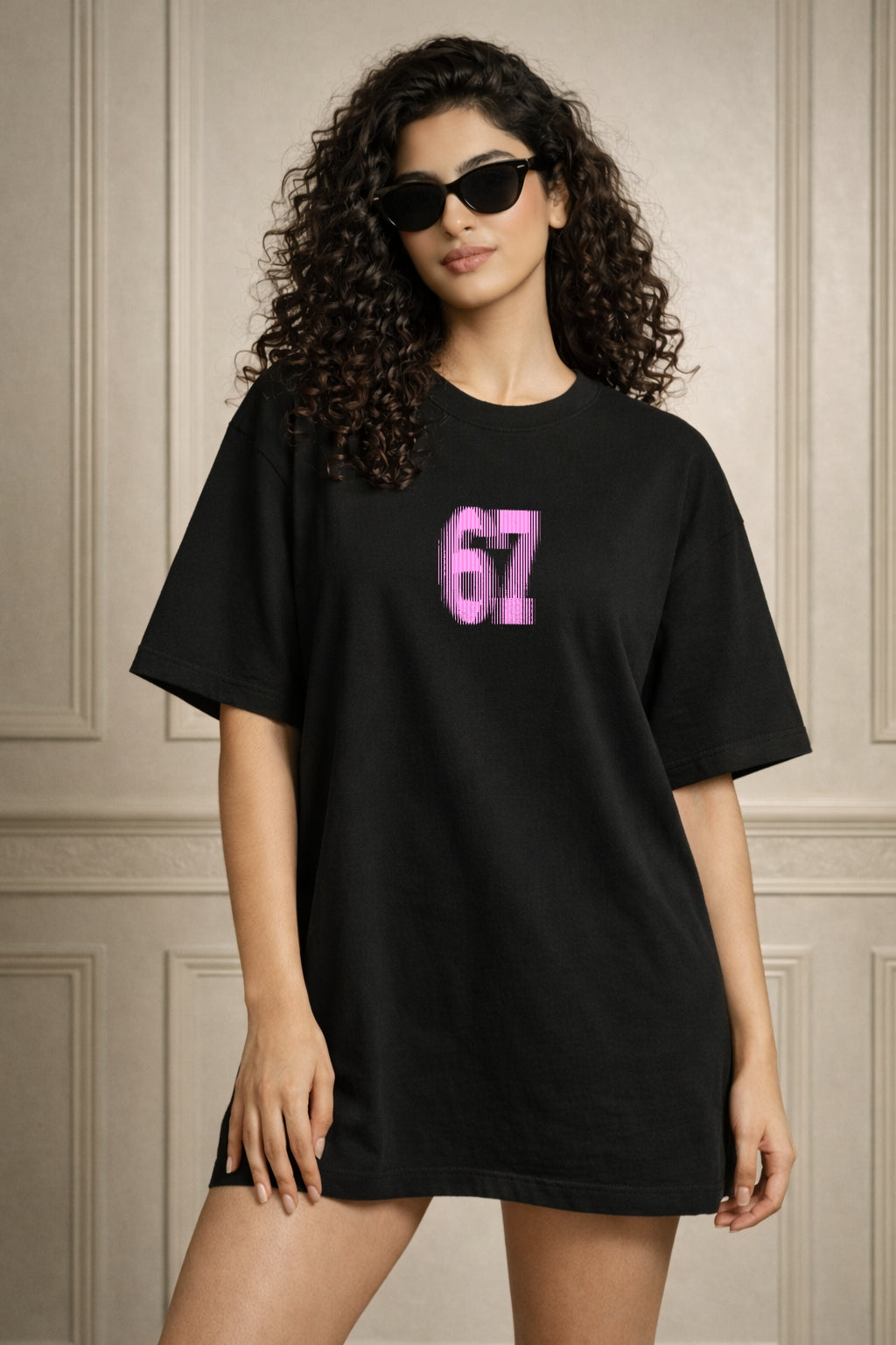 Zwuri Women | 67 - Pitch Black Oversized T-Shirt
