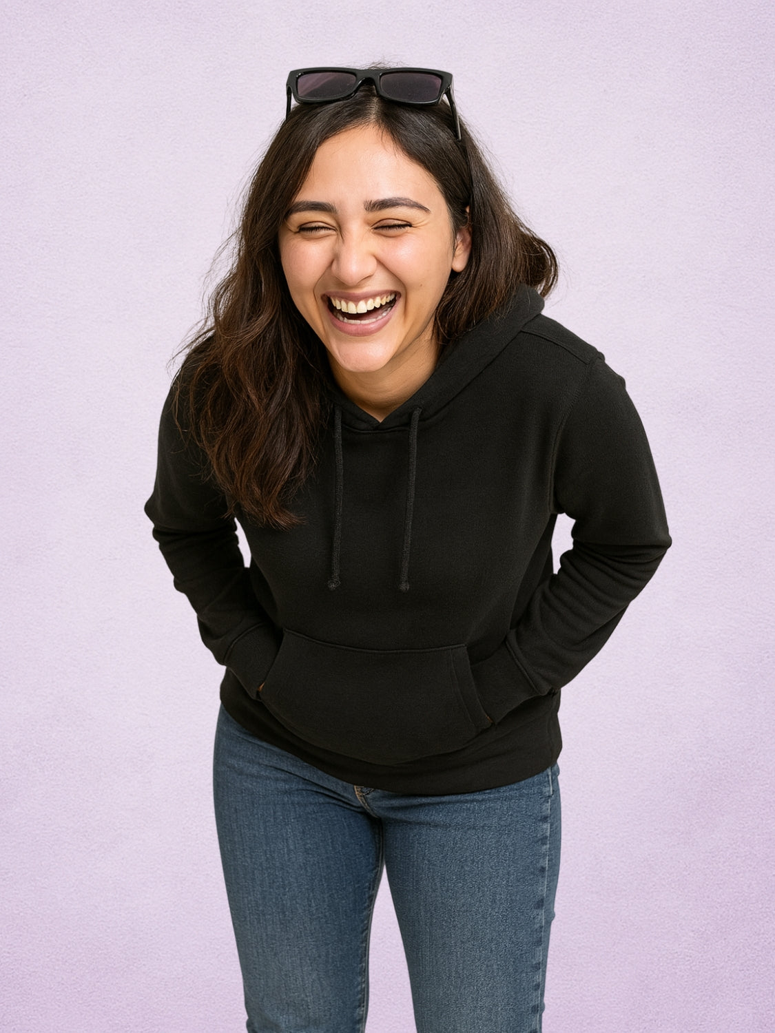 Zwuri Women | Solids - Pitch Black Oversized Hoodie