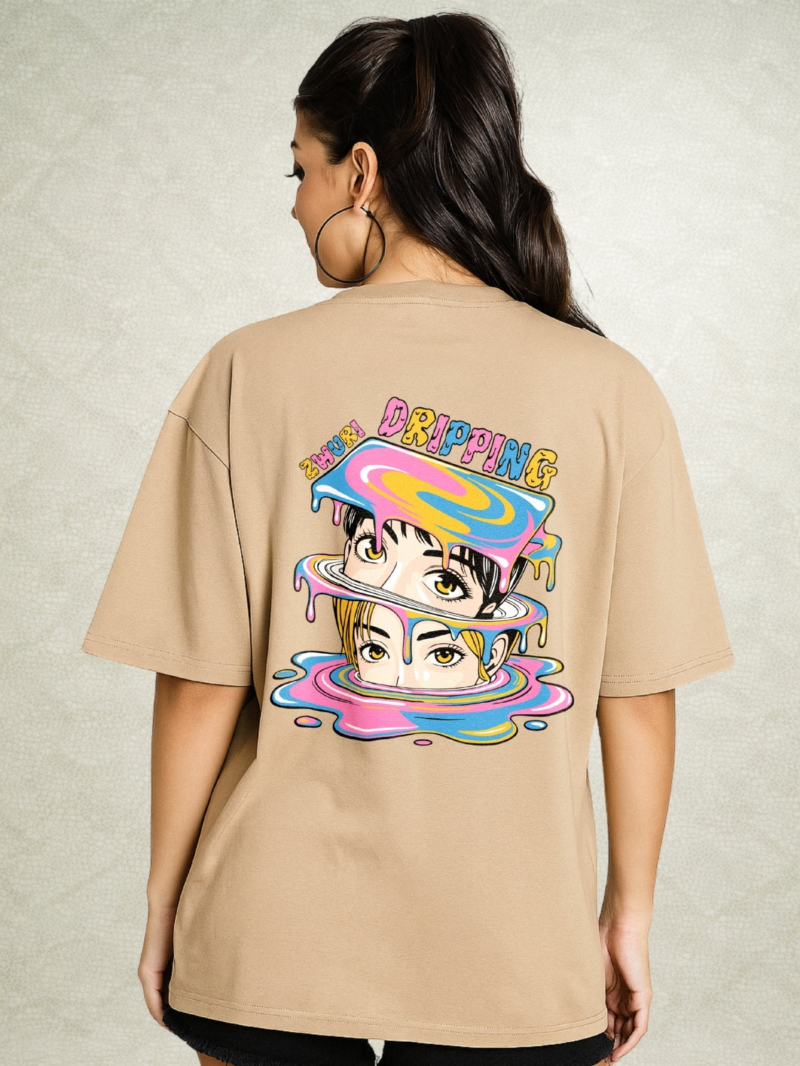Zwuri Women | Dripping - Caramel Kiss Oversized T-Shirt