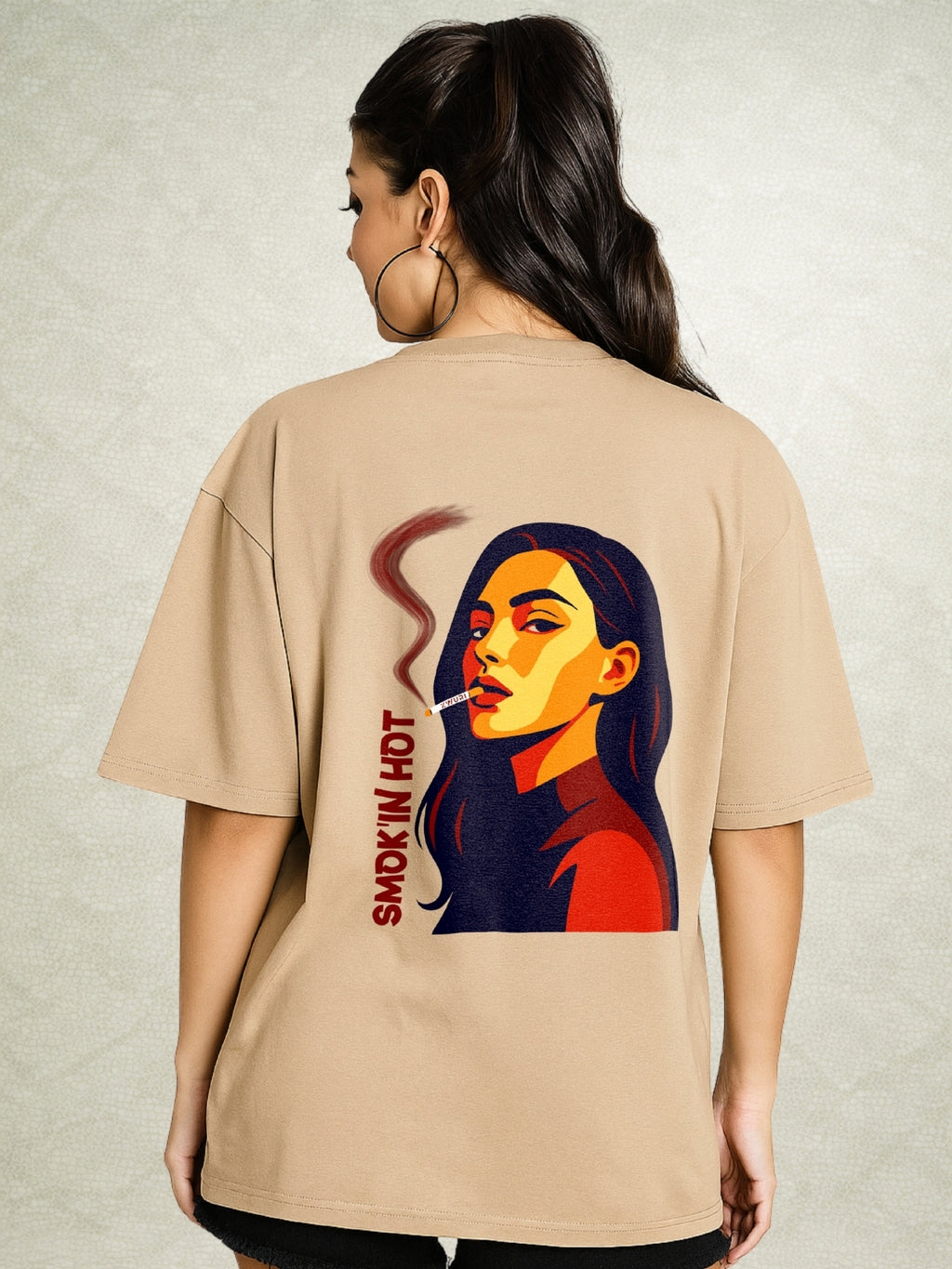 Zwuri Women | Smoking Hot - Caramel Kiss Oversized T-Shirt