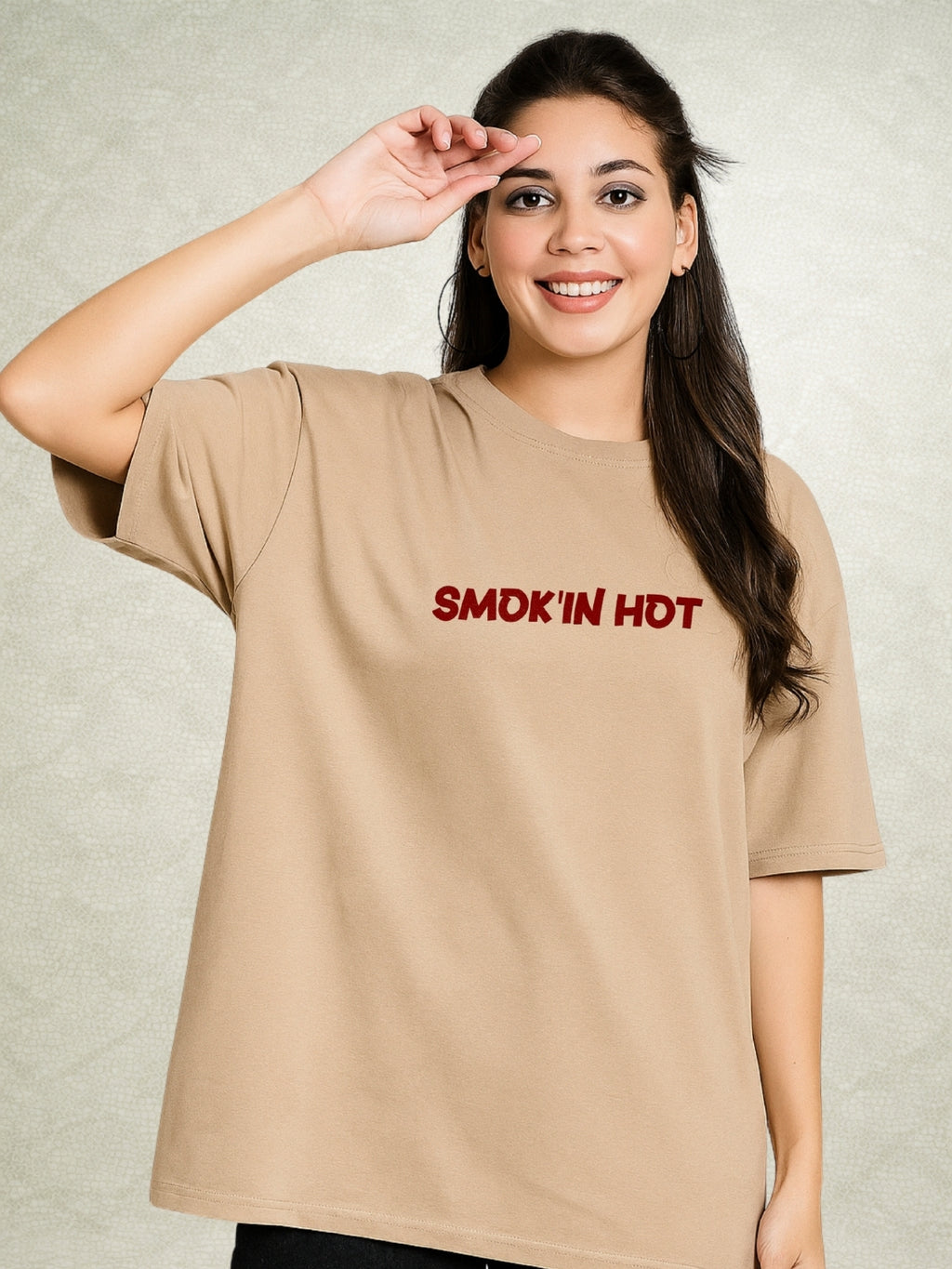 Zwuri Women | Smoking Hot - Caramel Kiss Oversized T-Shirt