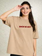 Zwuri Women | Smoking Hot - Caramel Kiss Oversized T-Shirt