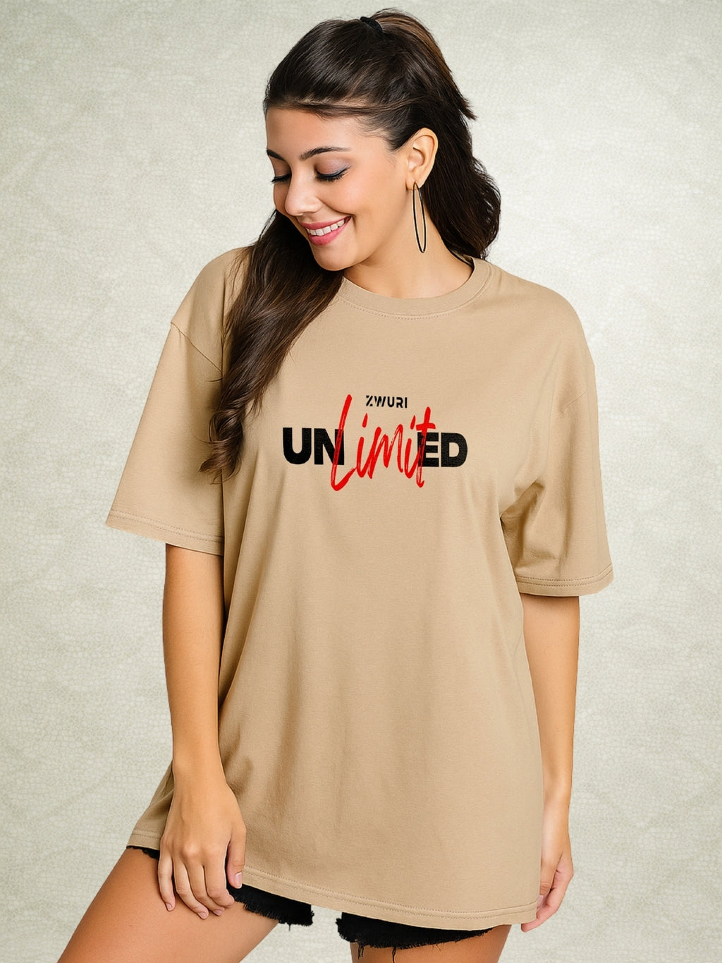 Zwuri Women | Unlimited - Caramel Kiss Oversized T-Shirt