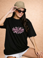 Zwuri Women | Hologram - Pitch Black Oversized T-Shirt