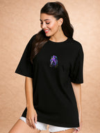 Zwuri Women | Octahand - Pitch Black Oversized T-Shirt