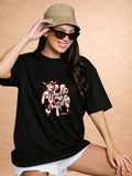Zwuri Women | STFU - Pitch Black Oversized T-Shirt
